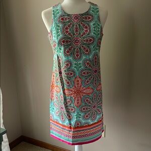 London Style Colorful Sleeveless Patterned Dress women 4